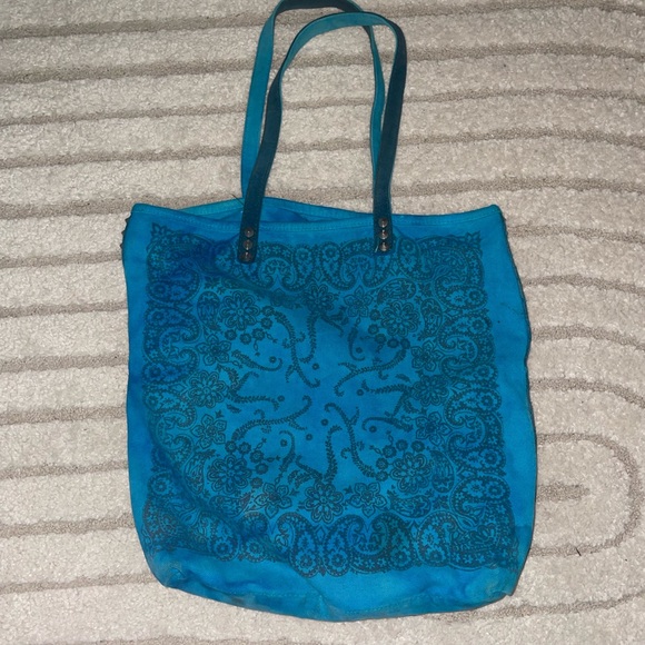 Free People Handbags - Free People Tote Beach Bag in Blue